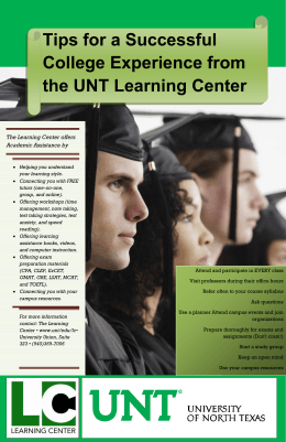 Tips for a Successful College Experience from the UNT Learning