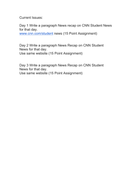 Current Issues: Day 1 Write a paragraph News recap on CNN