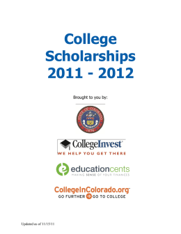 SCHOLARSHIP WEBSITES - College in Colorado