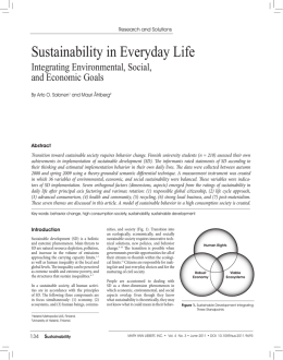 Sustainability in Everyday Life: Integrating Environmental, Social