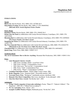 Literarycv - Magdalena Ball