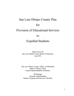 County Plan for Expelled Students 2015