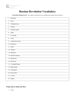 Russian Revolution Vocabulary