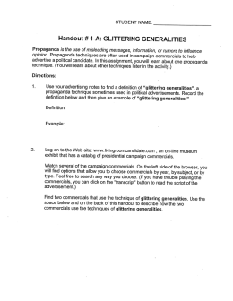 Page 1 STUDENT NAME: Handout # 1