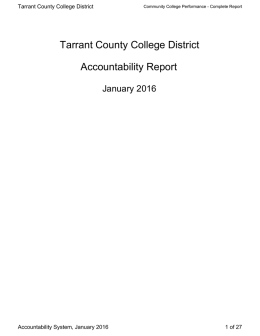 Tarrant County College District Accountability Report