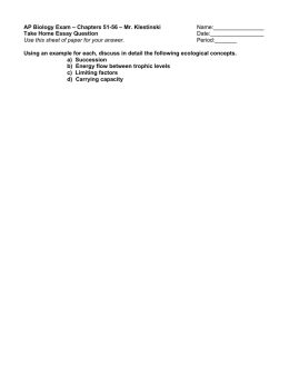 AP Biology Exam – Chapters 51-56 – Mr. Klestinski Name: Take