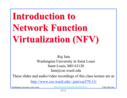 Introduction to Network Function Virtualization (NFV)