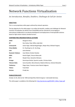 Network Functions Virtualisation