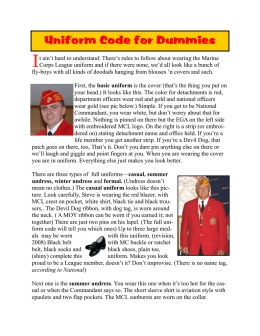 Uniform Code for Dummies - Department of West Virginia Marine