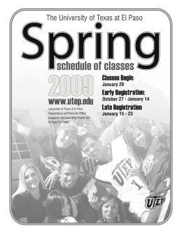 schedule of classes - Utep - University of Texas at El Paso