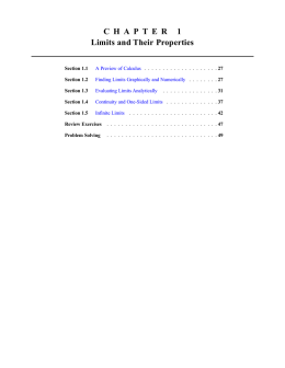 C H A P T E R 1 Limits and Their Properties