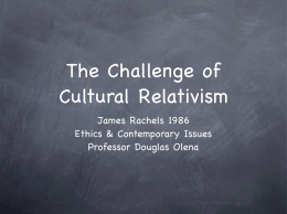 The Challenge of Cultural Relativism