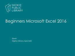 Beginners Microsoft Excel 2016