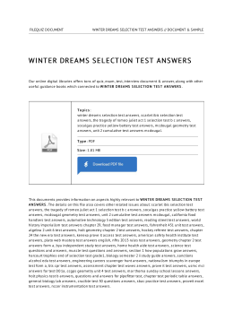Winter Dreams Selection Test Answers