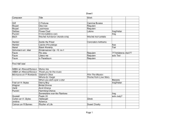 Sheet1 Page 1 Composer Title Work Orff O Fortuna Carmina Burana