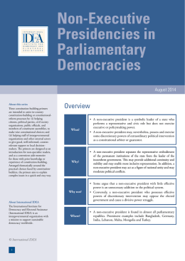 Non-Executive Presidencies in
