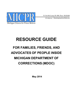 Resource Guide for Family, Friends and Advocates