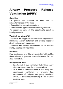 Airway Pressure Release Ventilation (APRV)