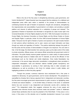 1 Chapter 8 The Fourth Estate What is the role of the free press in