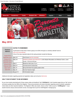 Parent Newsletter : University of Central Missouri