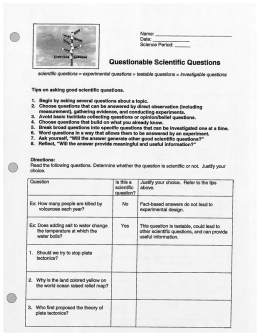 Questionable Scientific Questions