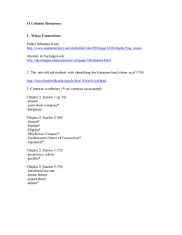 13 Colonies Resources: 1. Maine Connections