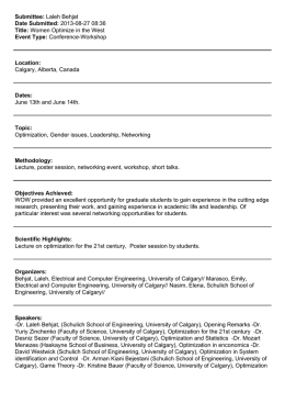 Submittee: Laleh Behjat Date Submitted: 2013-08