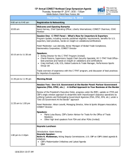 13th Annual CONECT Northeast Cargo Symposium Agenda Thursday