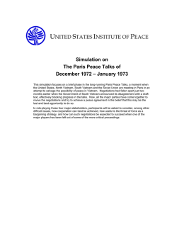 Simulation on The Paris Peace Talks of December 1972