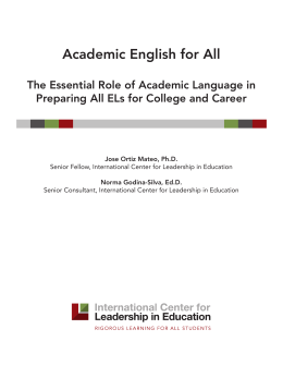 Academic English for All - The Essential Role of Academic