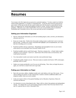 Resumes - Santa Clara Law