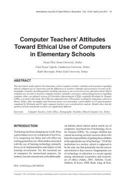 Computer Teachers` Attitudes Toward Ethical Use of Computers in