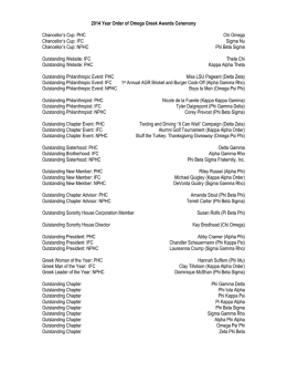 2014 Year Order of Omega Greek Awards Ceremony