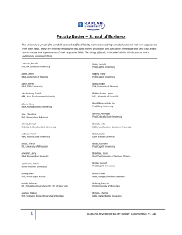 Business Faculty Roster 04252014