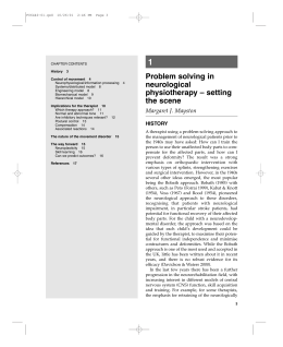 Problem solving in neurological physiotherapy – setting the scene