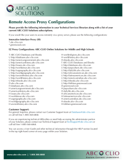 Remote Access Proxy Configurations - ABC-Clio