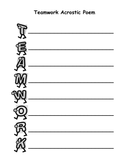 Teamwork Acrostic Poem