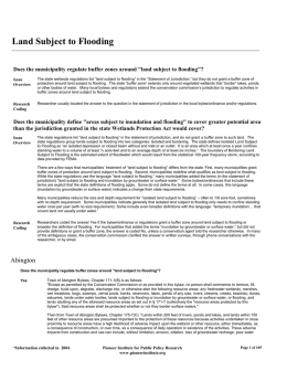 Land Subject to Flooding - Housing Regulation Database