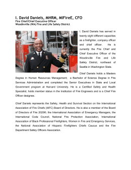 I. David Daniels, MHRM, MIFireE, CFO