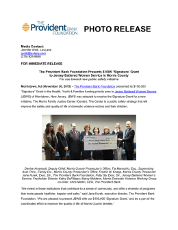 photo release - The Provident Bank Foundation