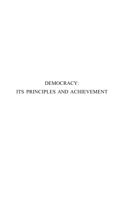 democracy: its principles and achievement - Inter