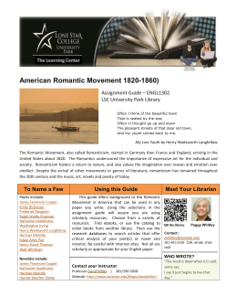American Romantic Movement 1820-1860