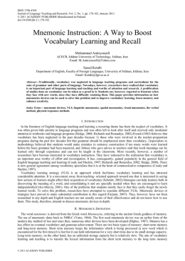 A Way to Boost Vocabulary Learning and Recall