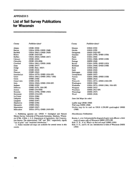 List of Soil Survey Publications for Wisconsin