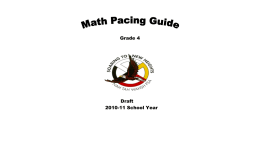 Grade 4 Math Pacing Guide - Hannahville Indian School