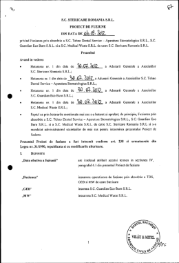 SC STERICARE ROMANIA SRL si SC TEHNO DENTAL SERVICE