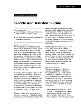 Fact Sheet: Suicide and Assisted Suicide