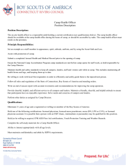 Camp Health Officer Position Description