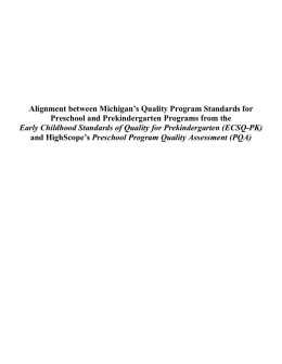 Alignment between Michigan`s Quality Program