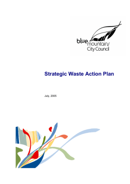 Strategic Waste Action Plan - Blue Mountains City Council